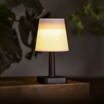   Szolár asztali lámpa - fehér - melegfehér LED - műanyag - 23 x 12 cm