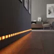 LED aluminium profil sín - 2000 x 23(17) x 8 mm - süllyeszthető U profil - fekete