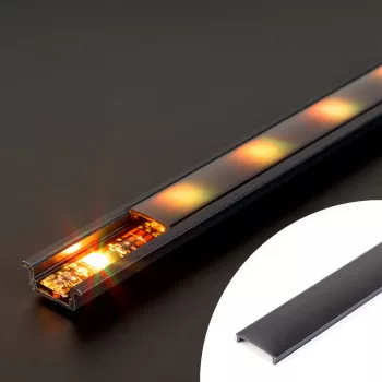   LED aluminium profil takaró búra - fekete - 1000 mm (41011A1-hez)