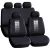 Autós üléshuzat szett - szürke / fekete - 9 db-os - HSA004