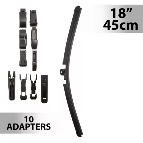 Ablaktörlő 18"/45 cm - 10 db adapterrel