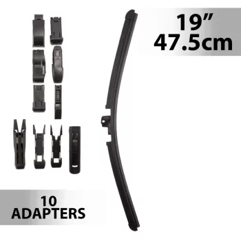 Ablaktörlő 19"/47,5 cm - 10 db adapterrel