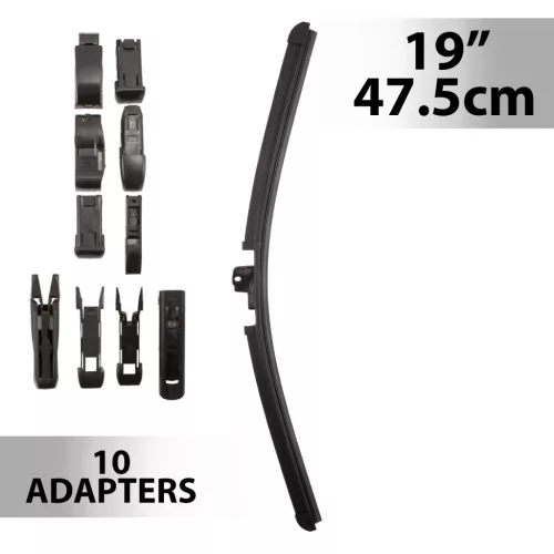 Ablaktörlő 19"/47,5 cm - 10 db adapterrel