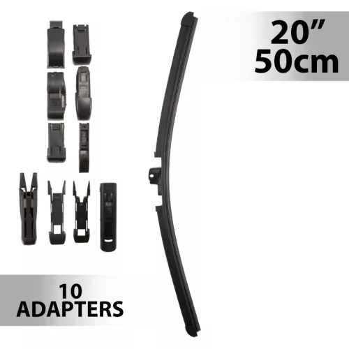 Ablaktörlő 20"/50 cm - 10 db adapterrel