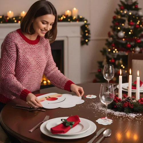 Tányér- és poháralátét - mikulásos - 8 db