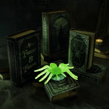   Halloween-i foszforeszkáló dekoráció - pók - tapadókorongos - 8 x 5 cm - 4 db / csomag