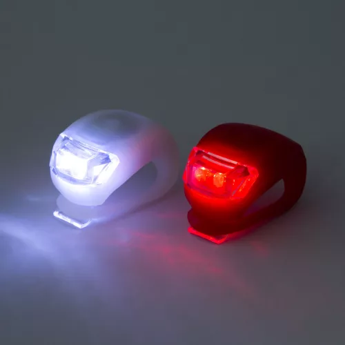 LED-es kerékpár lámpa szett TPE borítással - 2 db / szett