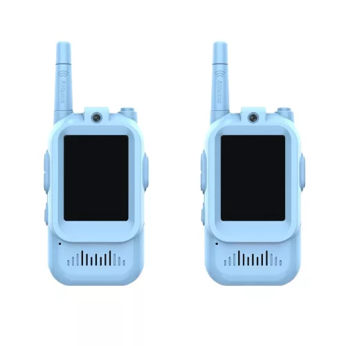 Videós walkie-talkie HD kamerával és hangváltó funkcióval, akár 400 méteres hatótáv, kék-rózsaszín