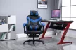 RACING PRO X Gamer szék lábtartóval, kék-fekete