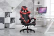 RACING PRO X Gamer szék lábtartóval, piros-fekete