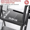 KINGRACK 5 fokos összecsukható létra, fekete, szerszámtartóval és oldalsó kapaszkodókkal - 150 kg max teherbírás