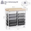 KINGRACK gurulós tárolókocsi 10 fiókkal, szürke