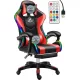 Likeregal 920 LED gamer szék lábtartóval piros masszázs funkcióval