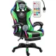 Likeregal 920 LED gamer szék lábtartóval zöld masszázs funkcióval