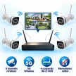 4 kamerás 5G Wireless Wi-Fi IP biztonsági kamera szett 2 MP Full HD, 4 csatornás NVR-rel, IP66