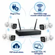 4 kamerás 5G Wireless Wi-Fi IP biztonsági kamera szett 2 MP Full HD, 4 csatornás NVR-rel, IP66
