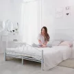 Mimi fém ágykeret ajándék ágyráccsal több méretben és színben-Fehér 160x200cm