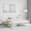 Mimi fém ágykeret ajándék ágyráccsal több méretben és színben-Fehér 160x200cm