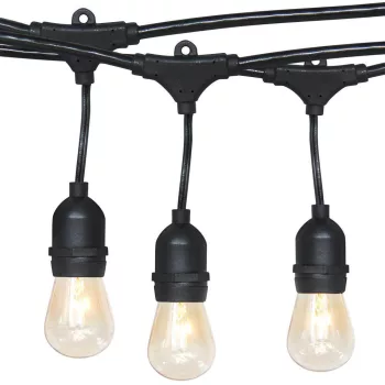   Vízálló dekor égősor, 15 db E27 LED lámpával, 14,6 m, melegfehér