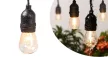 Vízálló dekor égősor, 15 db E27 LED lámpával, 14,6 m, melegfehér
