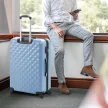 Utazóbőrönd szett kozmetikai táskával, több színben-acélkék