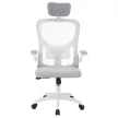 Ergonomikus irodai szék deréktámasszal, fejtámlával, szürke