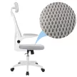 Ergonomikus irodai szék deréktámasszal, fejtámlával, szürke