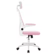Ergonomikus irodai szék deréktámasszal, fejtámlával, rózsaszín
