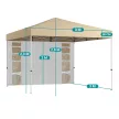 Pavilon hátfallal, zsebekkel 3x3x2,8 m, bézs