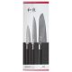 KAI Wasabi Black 3 darabos kés készlet (6710P + 6715U + 6716S) (67S-310)