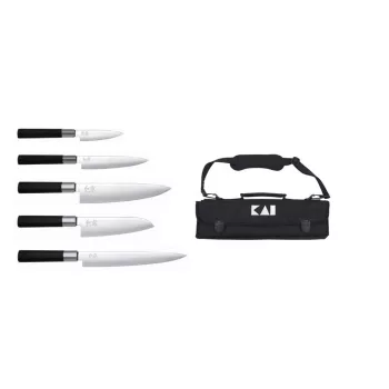   KAI Wasabi Black 5 darabos szakácskés készlet (6710P + 6715U + 6716S + 6720C & 6723L) (DM-0781EU67)