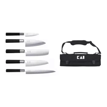   KAI Wasabi Black 5 darabos szakácskés készlet (6710P + 6715D + 6716N + 6716S & 6721Y) (DM-0781JP67)