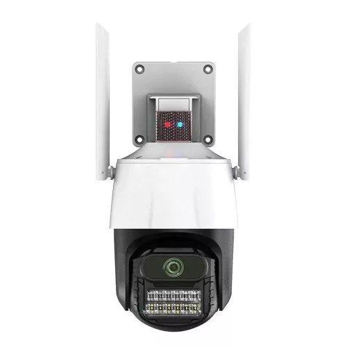 Titan 360' 5MP WiFi PTZ kültéri biztonsági kamera – iCSee, éjjellátás, mozgáskövetés, IP66 - fehér-fekete