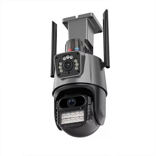 Titan 360' 8MP 4K WiFi PTZ kültéri biztonsági kamera V1 – iCSee, éjjellátás, mozgáskövetés, IP66- szürke-fekete