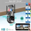 Titan 360' 8MP 4K WiFi PTZ kültéri biztonsági kamera V1 – iCSee, éjjellátás, mozgáskövetés, IP66- szürke-fekete