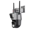 Titan 360' 8MP 4K WiFi PTZ kültéri biztonsági kamera V1 – iCSee, éjjellátás, mozgáskövetés, IP66- szürke-fekete