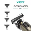 VGR V-983 Professzionális zezeték nélküli hajvágó és kontúrvágó – T-pengével, 0 mm vágás, 1500 mAh akkumulátor, 200 perc üzemidő