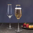 Pezsgős pohár aranyszélű Amber 200ml 6db 440295/1110594