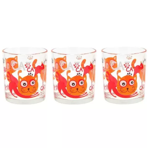Pohár vizes Linda Funny Cat 3db 220ml S21976