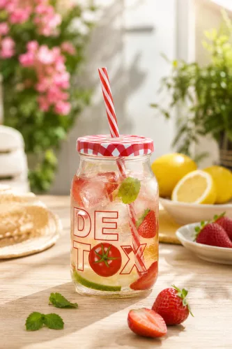 Pohár tetővel szívószállal 1db 450ml S24284