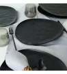 Tányér lapos kerámia Trior fekete 30cm 956