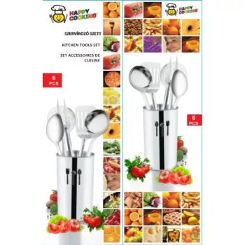   Szervírozó szett rozsdamentes 6 részes Happy Cooking dobozos RS-1281