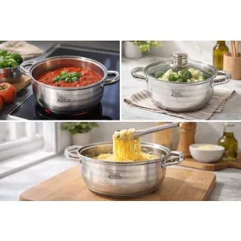 Lábas Inox üveg fedővel 3,4L Happy Cooking RS-1133