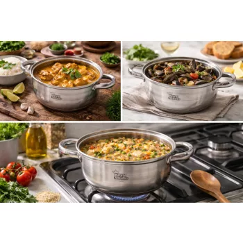 Lábas Inox üveg fedővel 5,8L Happy Cooking RS-1135