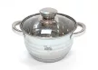 Lábas Inox 2,2L üveg fedővel Happy Cooking RS-1137