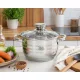 Lábas Inox 3L üveg fedővel Happy Cooking RS-1139