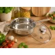 Serpenyő Inox 3,4L üveg fedővel Happy Cooking RS-1142