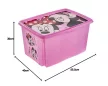 Tárolódoboz tetővel 45L Minnie Mouse pink áttetsző