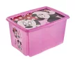 Tárolódoboz tetővel 45L Minnie Mouse pink áttetsző