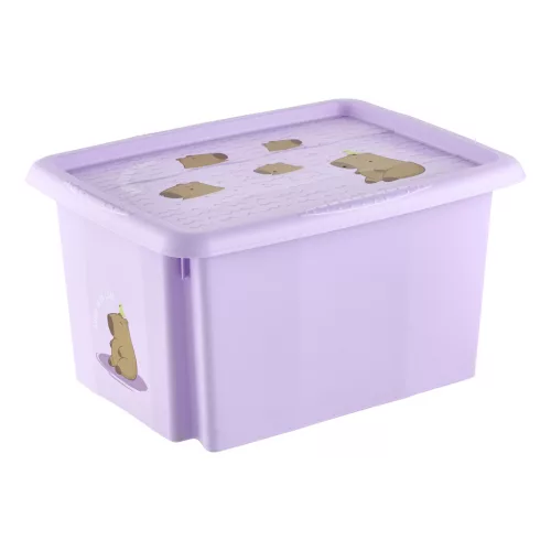 Tárolódoboz tetővel  15L Kapibara lila 1224052533700